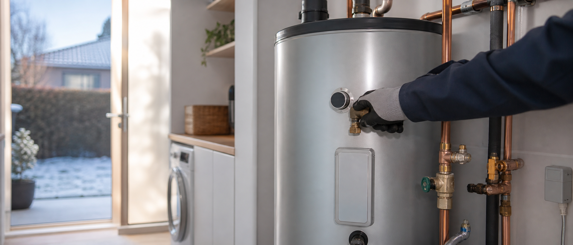 Kitchen sink tap running hot water in a Sydney home before winter maintenance